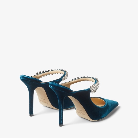 New Jimmy Choo Bing 100 Dragonfly Velvet Pumps with Crystal Strap 37 $995 - Picture 3 of 10